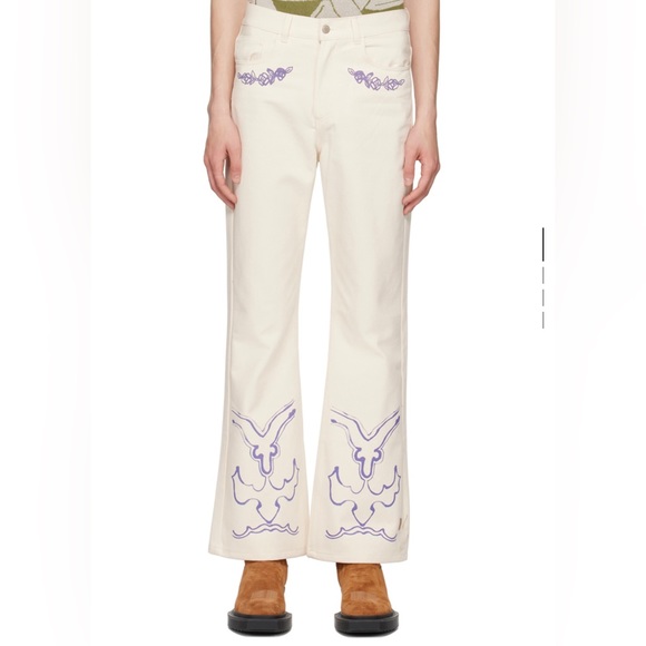 CARNE BOLLENTE Beige Licky Luck Jeans - Picture 2 of 4